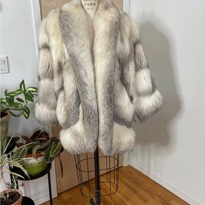 Vintage White and silver-tipped fox jacket